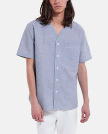 Sky Cotton Shirt With Short Sleeves | Men | Blue White