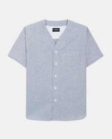 Sky Cotton Shirt With Short Sleeves | Men | Blue White