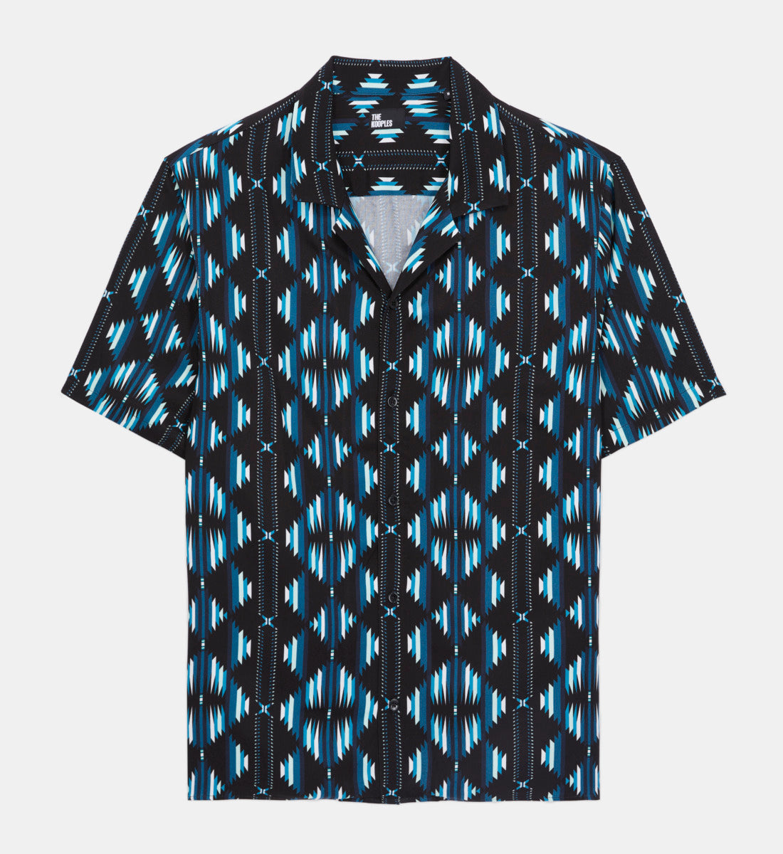 Printed Short Sleeved Shirt | Men | Black x Green