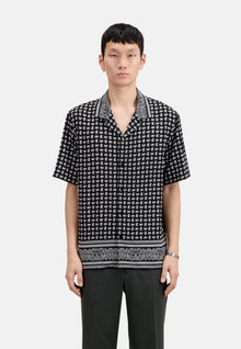 Paisley Print Short Sleeve Shirt | Men | Black x White