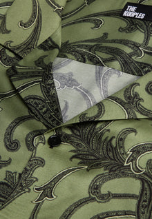 Green Printed Short Sleeve Shirt | Men | Khaki Black