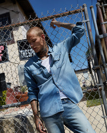 Oversized Denim Shirt | Men | Blue Washed