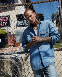 Oversized Denim Shirt | Men | Blue Washed