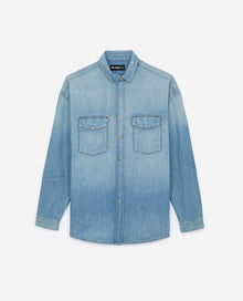 Oversized Denim Shirt | Men | Blue Washed