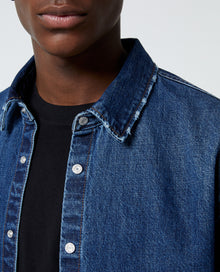 Shirt With Classic Collar | Men | Blue Denim