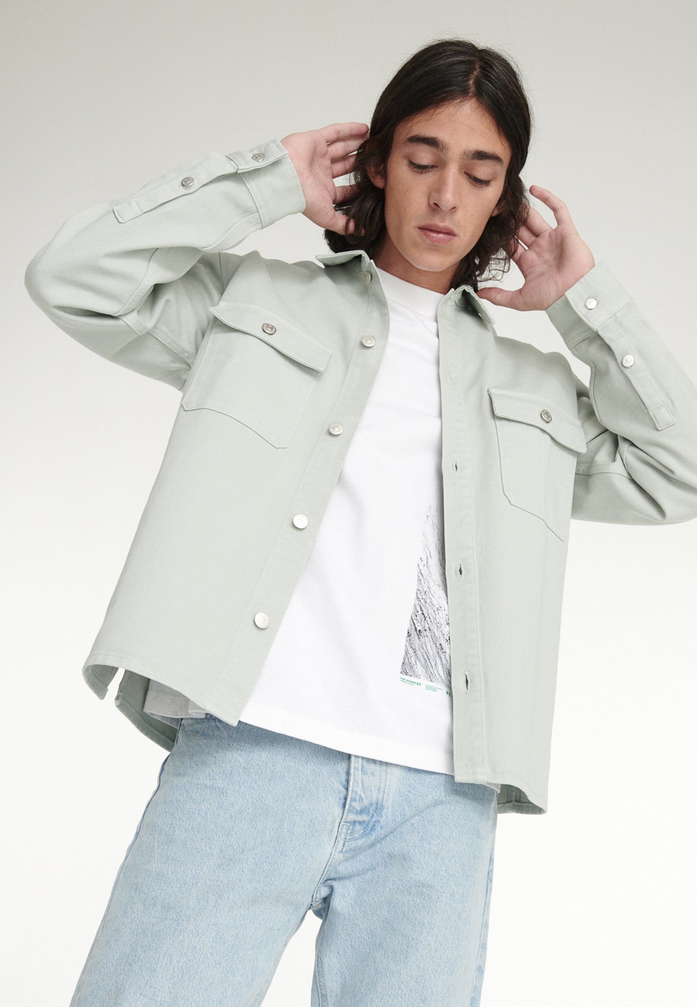 Green Denim Shirt | Men | Mint