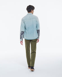 Western-Style Denim Shirt | Men | Blue Washed