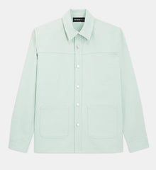 Light Cotton Shirt With Patch Pockets | Men | Green Water