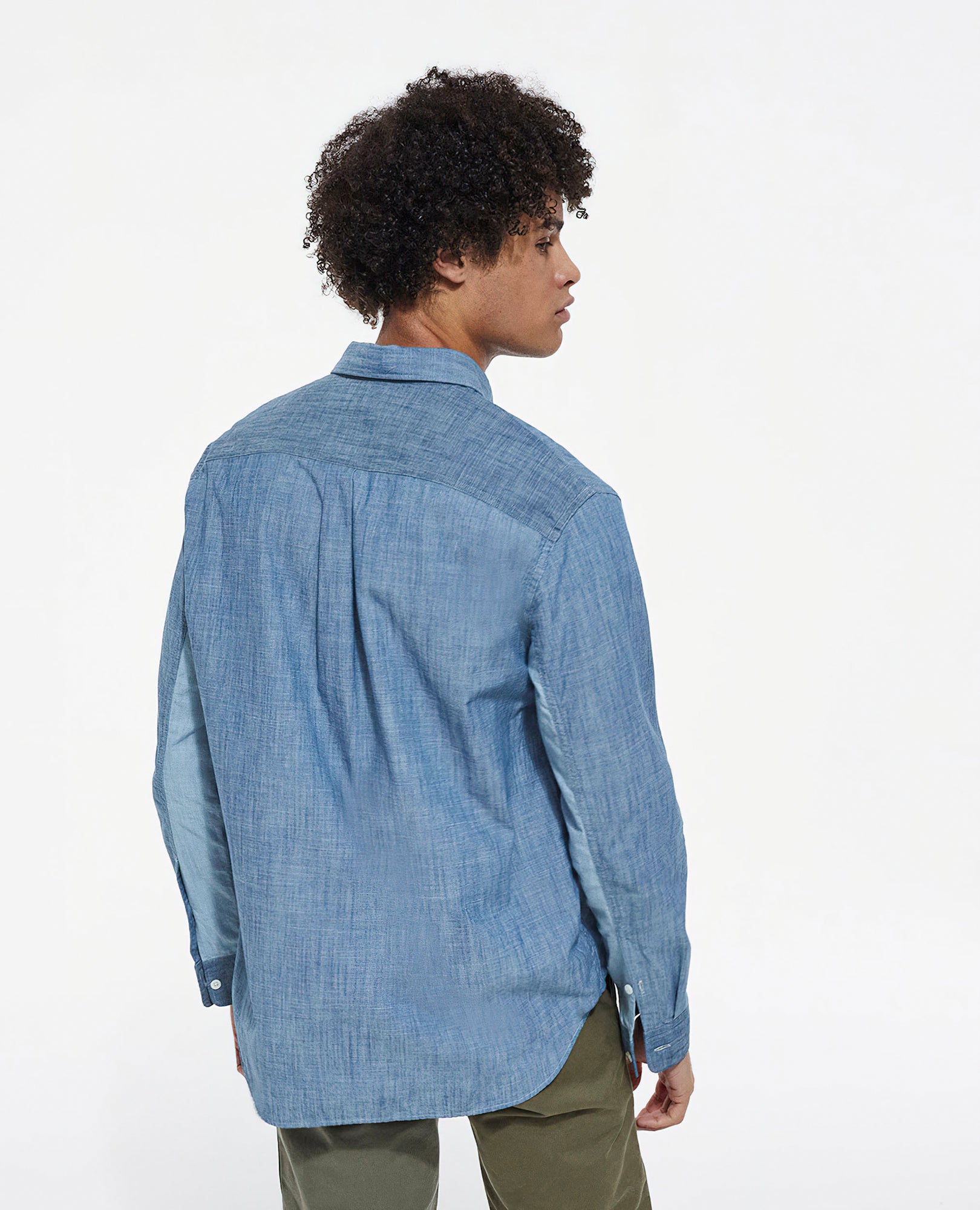 Classic Collar Denim Shirt | Men | Chambray Blue