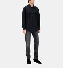 Lyocell And Linen Shirt | Men | Black