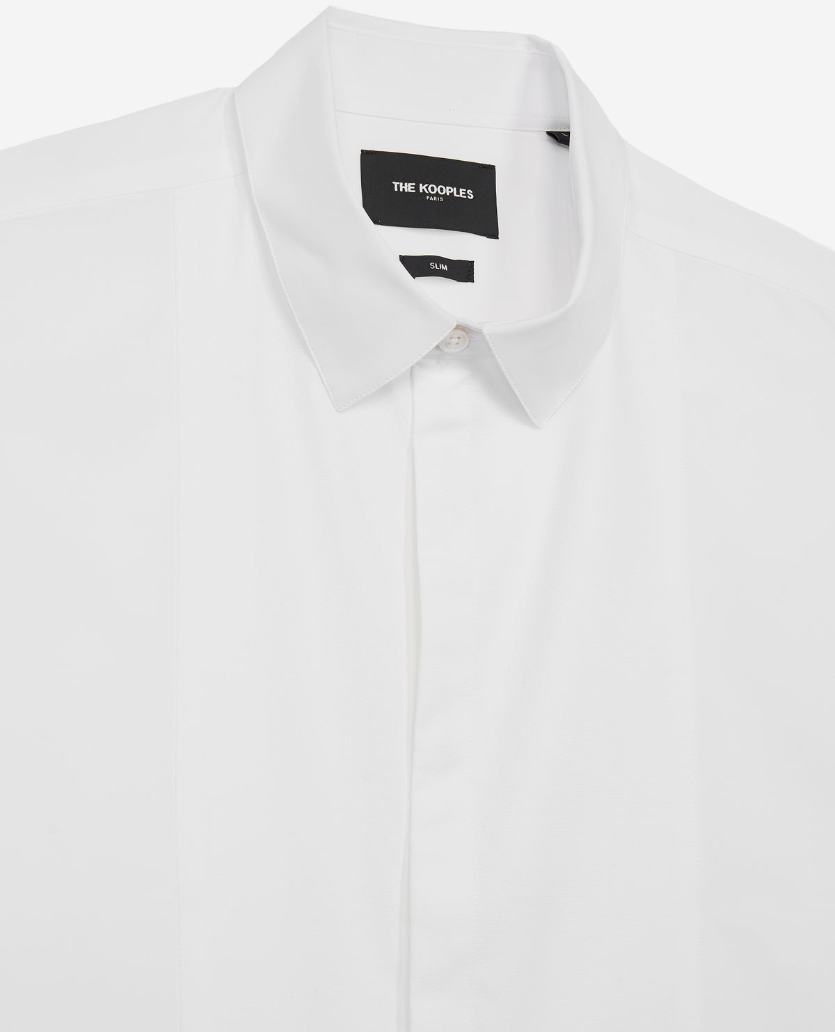 Slim-Fit Cotton Poplin Shirt With Plastron | Men | White