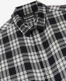 Cotton Shirt With Black And White Check Motif | Men | Dark Grey