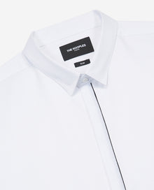 Slim Shirt With Classic Collar, Piping | Men | White