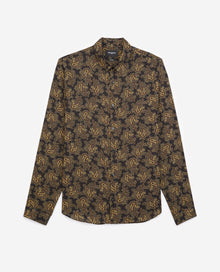 Printed Shirt With Paisley Motif | Men | Black x Gold