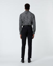 Printed Shirt With Whirl Motif | Men | Black x White