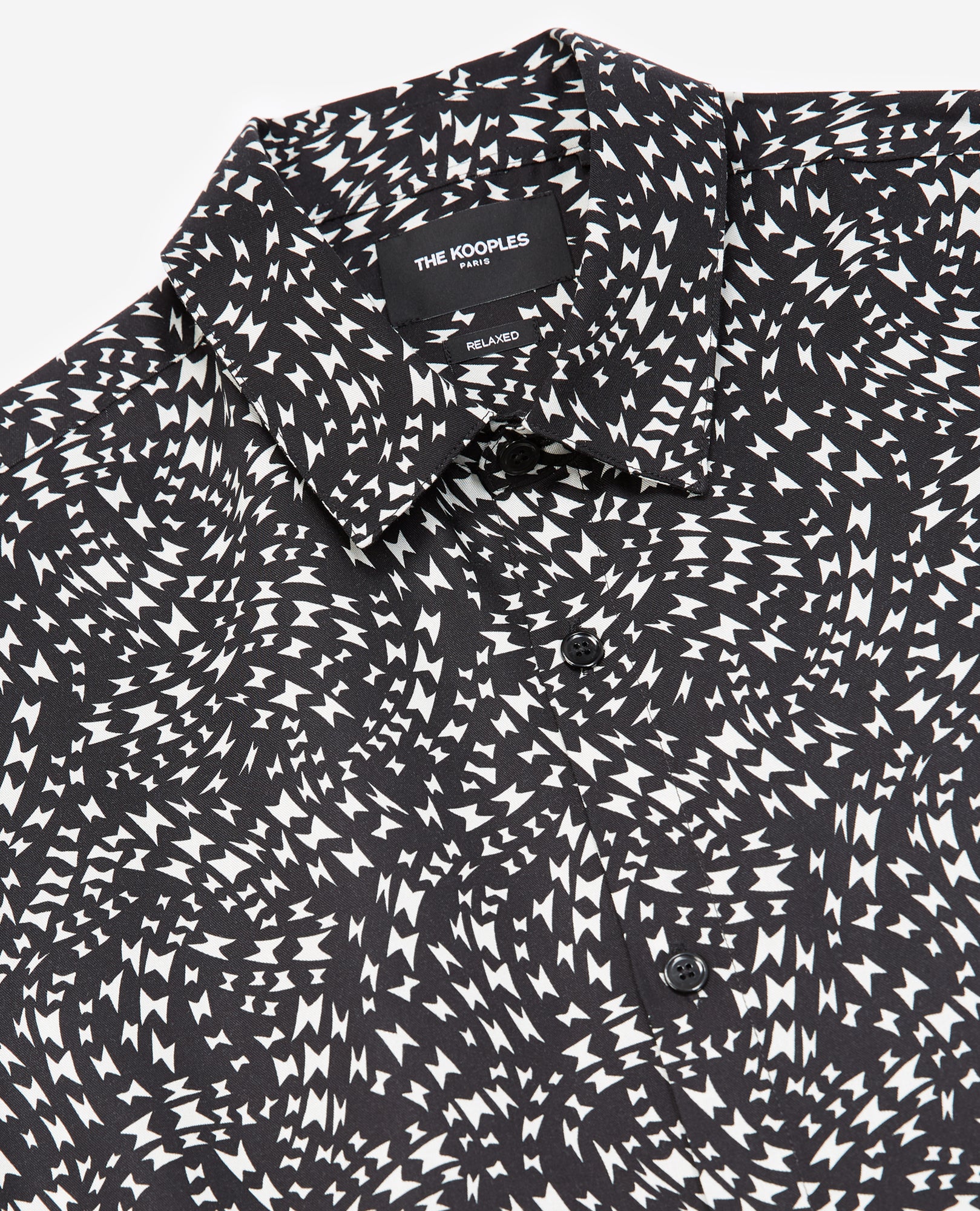 Printed Shirt With Whirl Motif | Men | Black x White