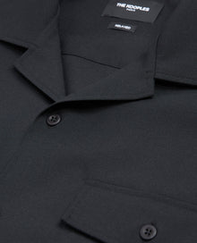 Hawaiian-Collar Shirt With Flap Pockets | Men | Black