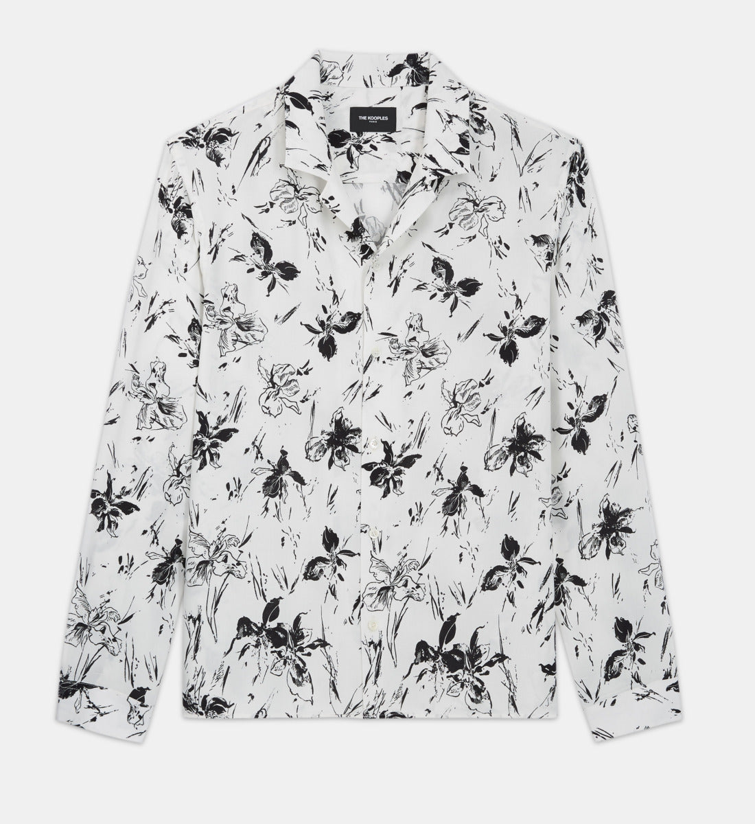 Shirt With Floral Print | Men | White x Black