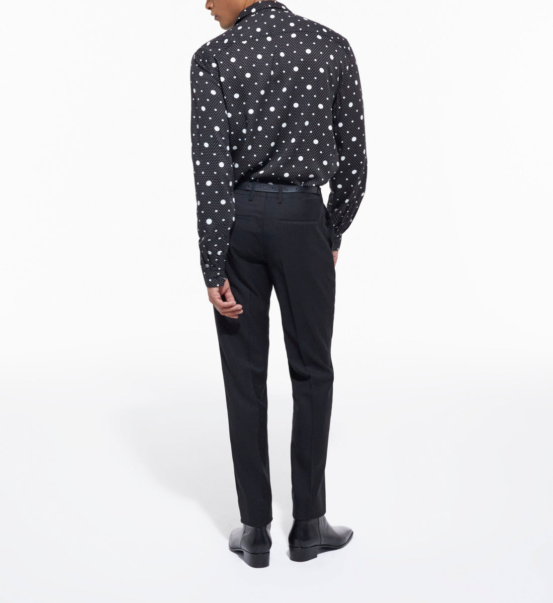 Printed Shirt With Classic Collar | Men | Black x Ecru