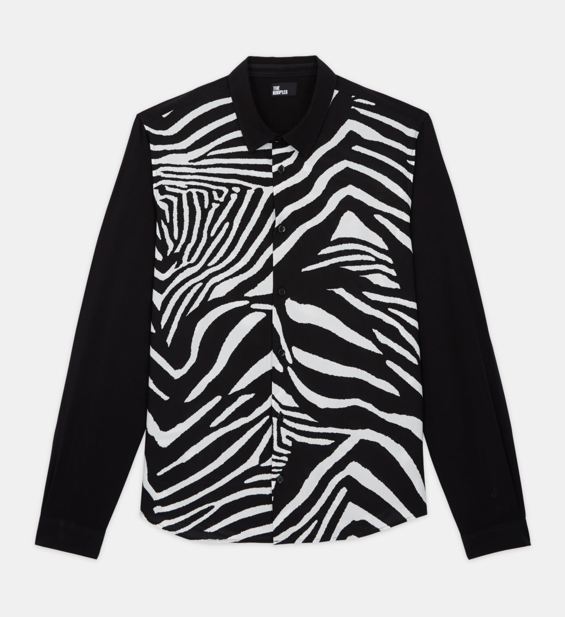 Printed Classic-Collar Shirt | Men | Black x White