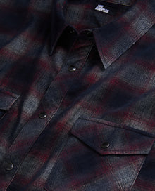 Checkered Shirt | Men | Black x Burgundy