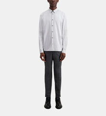 Cotton Shirt With And Micro Checks | Men | Black x White