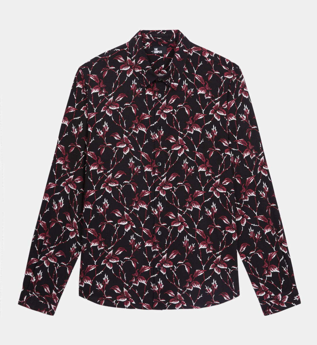 Printed Shirt | Men | Black x Burgundy