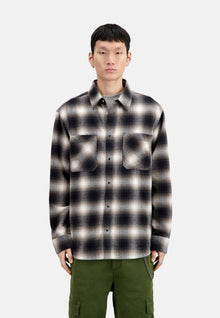 White Checkered Overshirt | Men | Black Grey