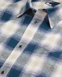 Blue And Checkered Overshirt | Men | Green x Navy x White