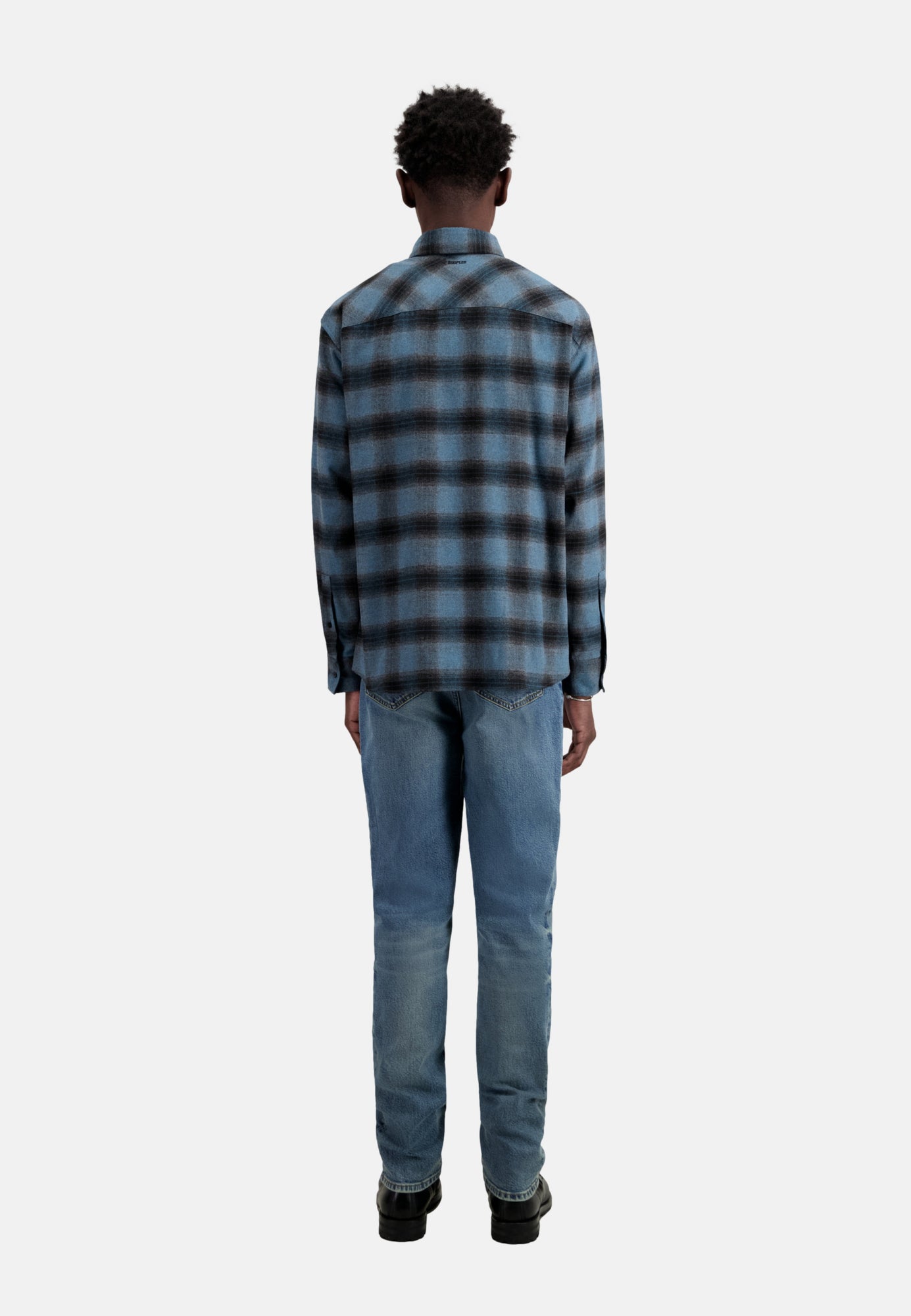 Checkered Shirt | Men | Electric Blue x Black