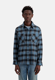 Checkered Shirt | Men | Electric Blue x Black