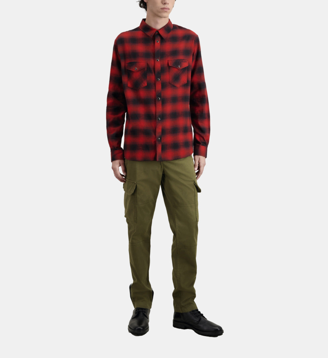 Checke Shirt | Men | Black x Red