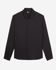 Geometric Jacquard Shirt | Men | Black