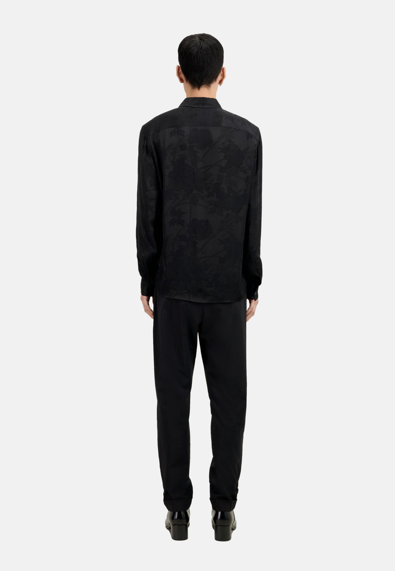 Floral Jacquard Shirt | Men | Black