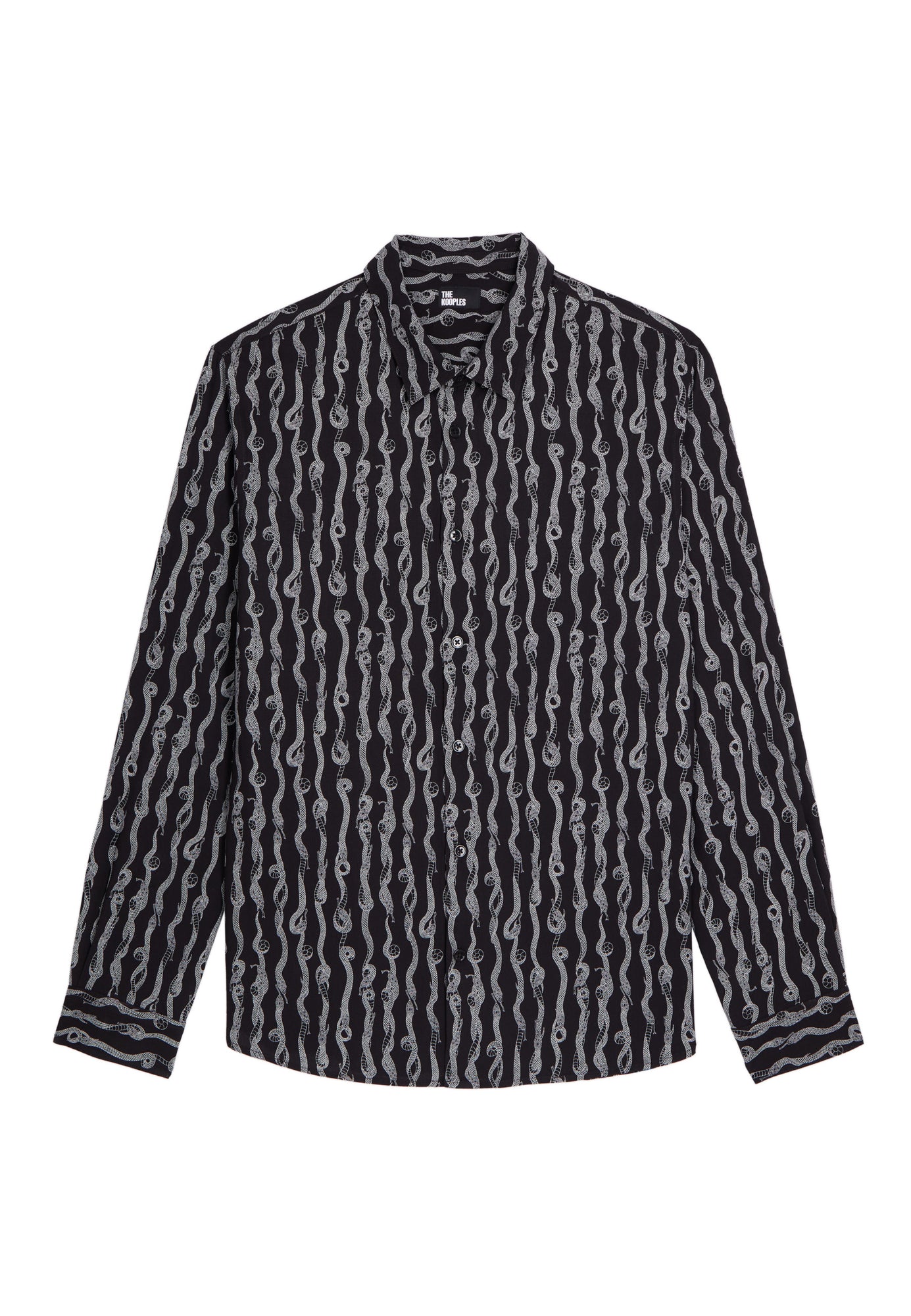 Snake Print Long Sleeve Shirt | Men | Black x White