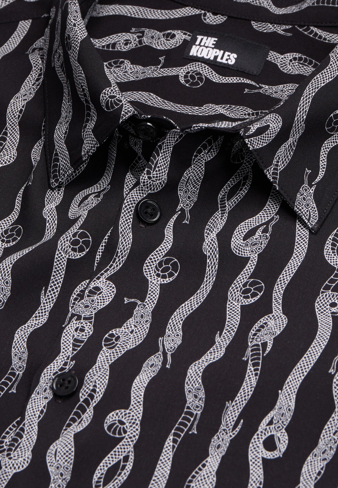 Snake Print Long Sleeve Shirt | Men | Black x White