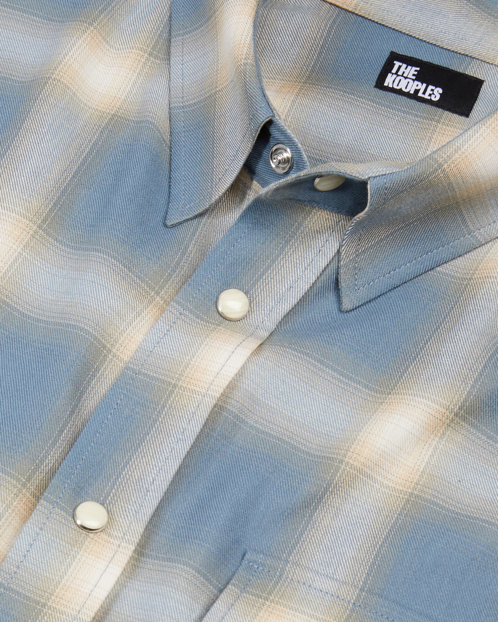 Light And Gray Checked Long Sleeve Shirt | Men | Blue Grey