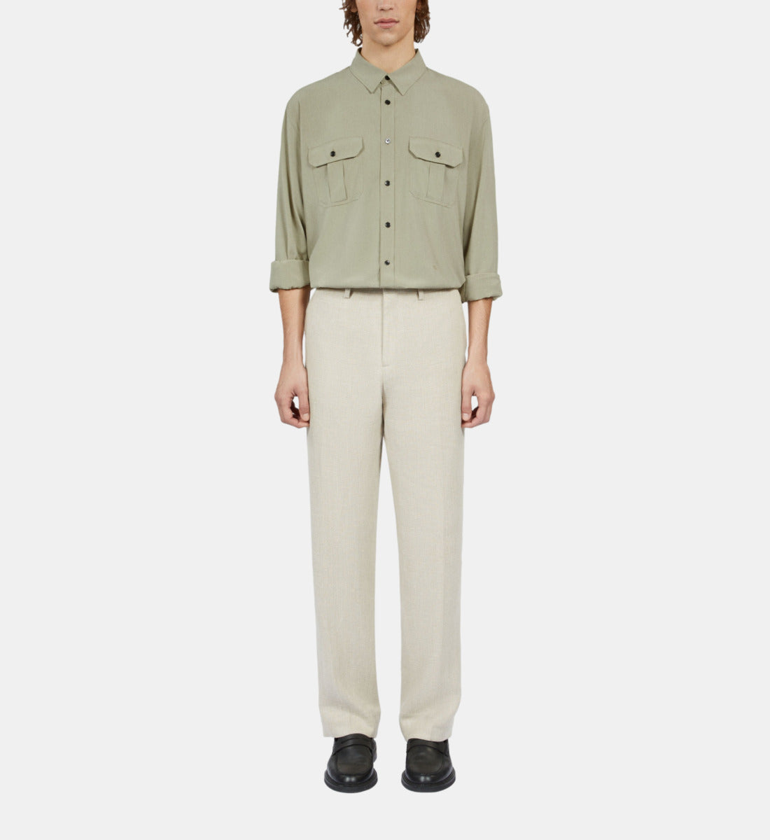 Light Green Shirt | Men | Khaki Grey