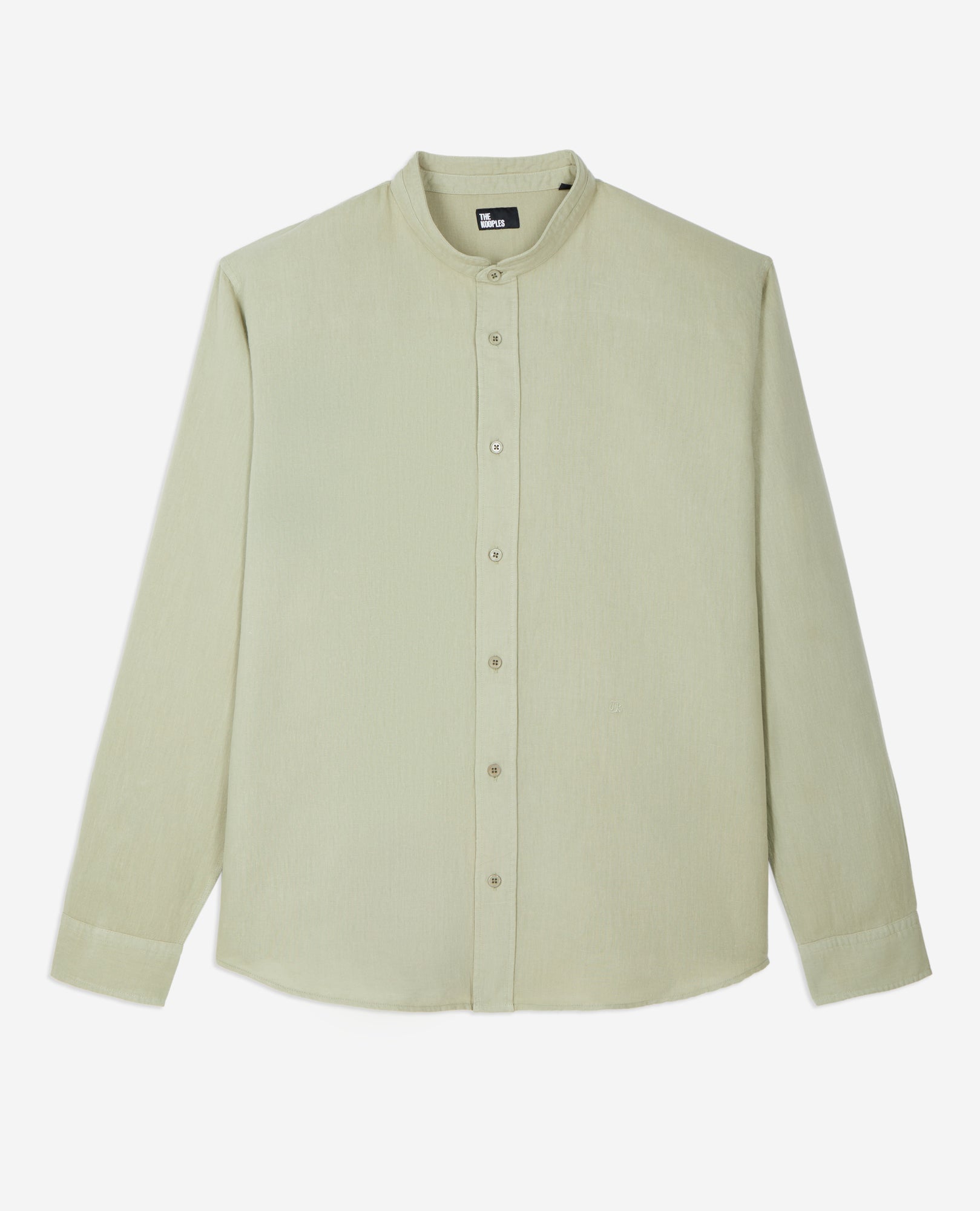 Light Green Cotton And Linen Shirt | Men | Khaki Grey