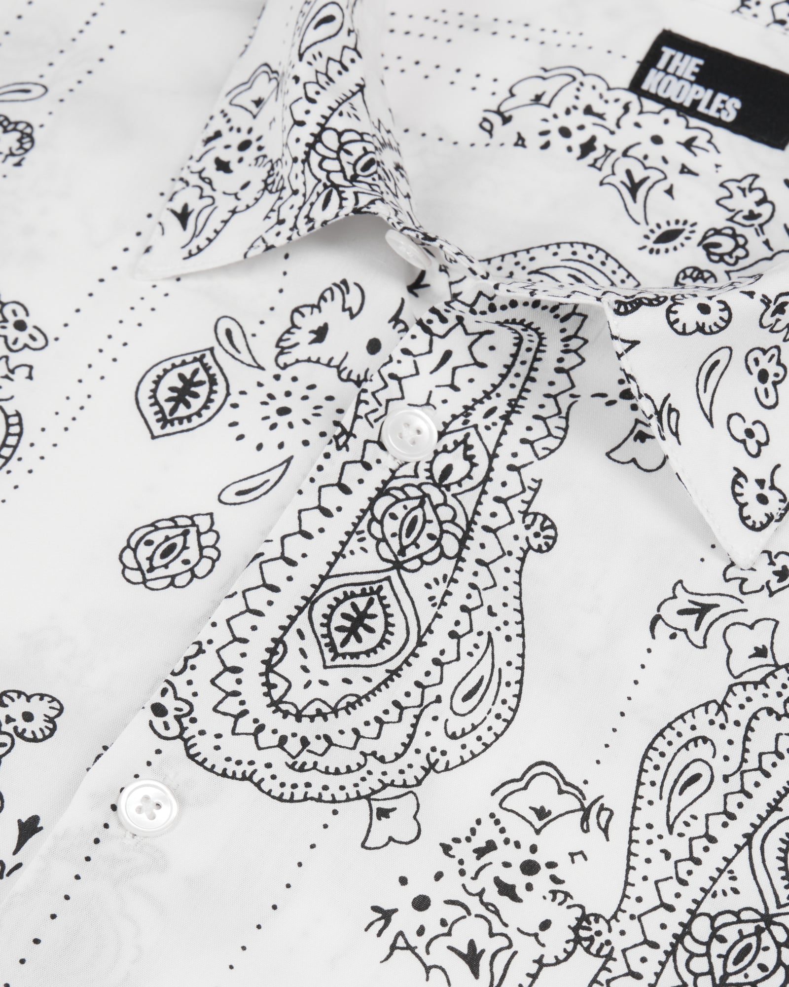 Ivory Paisley Print Long Sleeve Shirt | Men | Ecru Navy