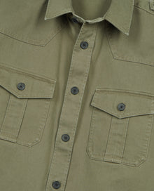 Khaki Officer Style Shirt | Men | Olive Night