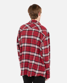 Checked Overshirt | Men | Black x Red x White