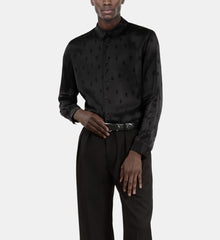 Jacquard Shirt With Stars | Men | Black