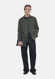 Khaki Poplin Shirt | Men | Dark Green