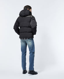 Quilted Puffer Jacket With Western Detail | Men | Black