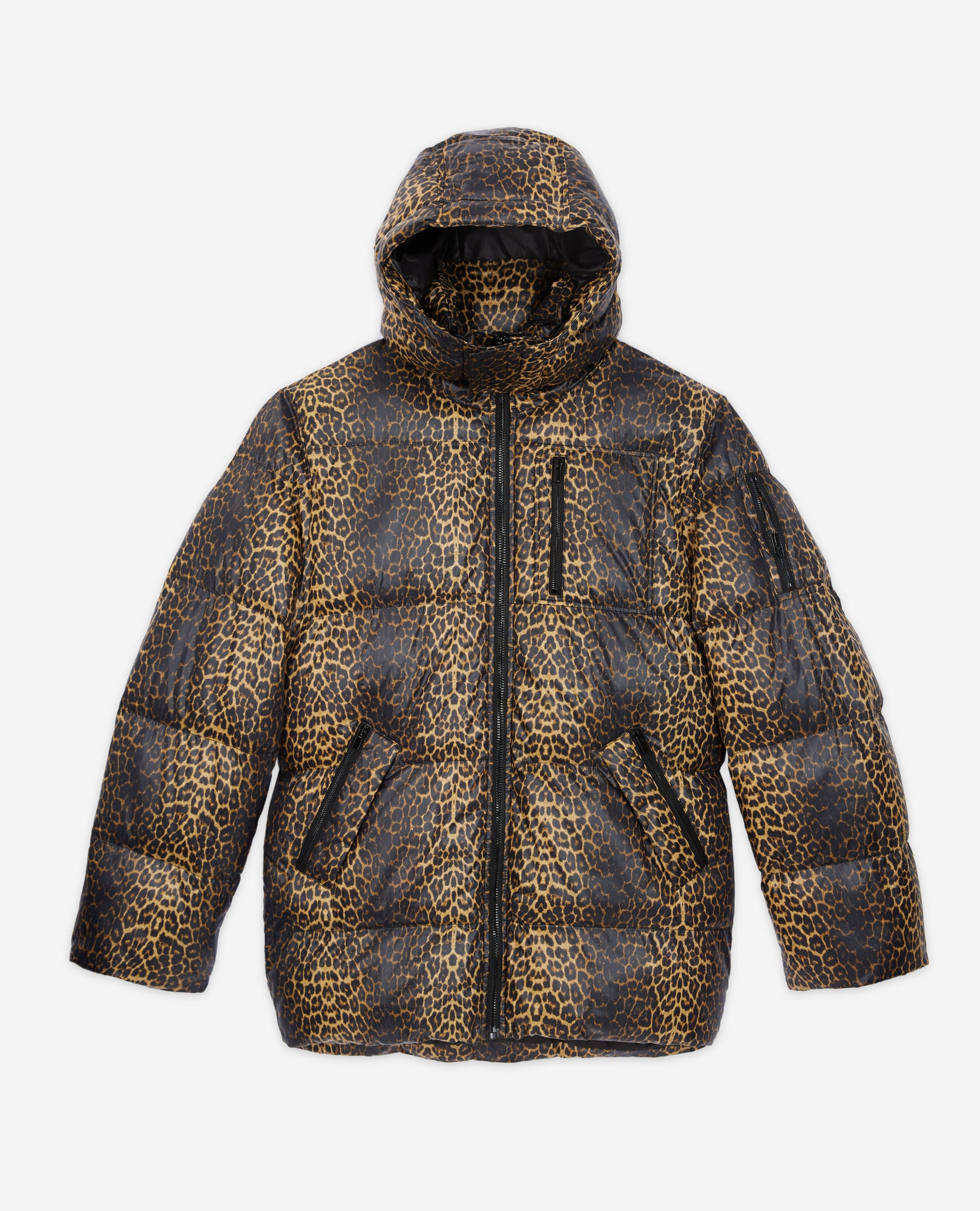 Print Oversized Down Jacket | Men | Leopard