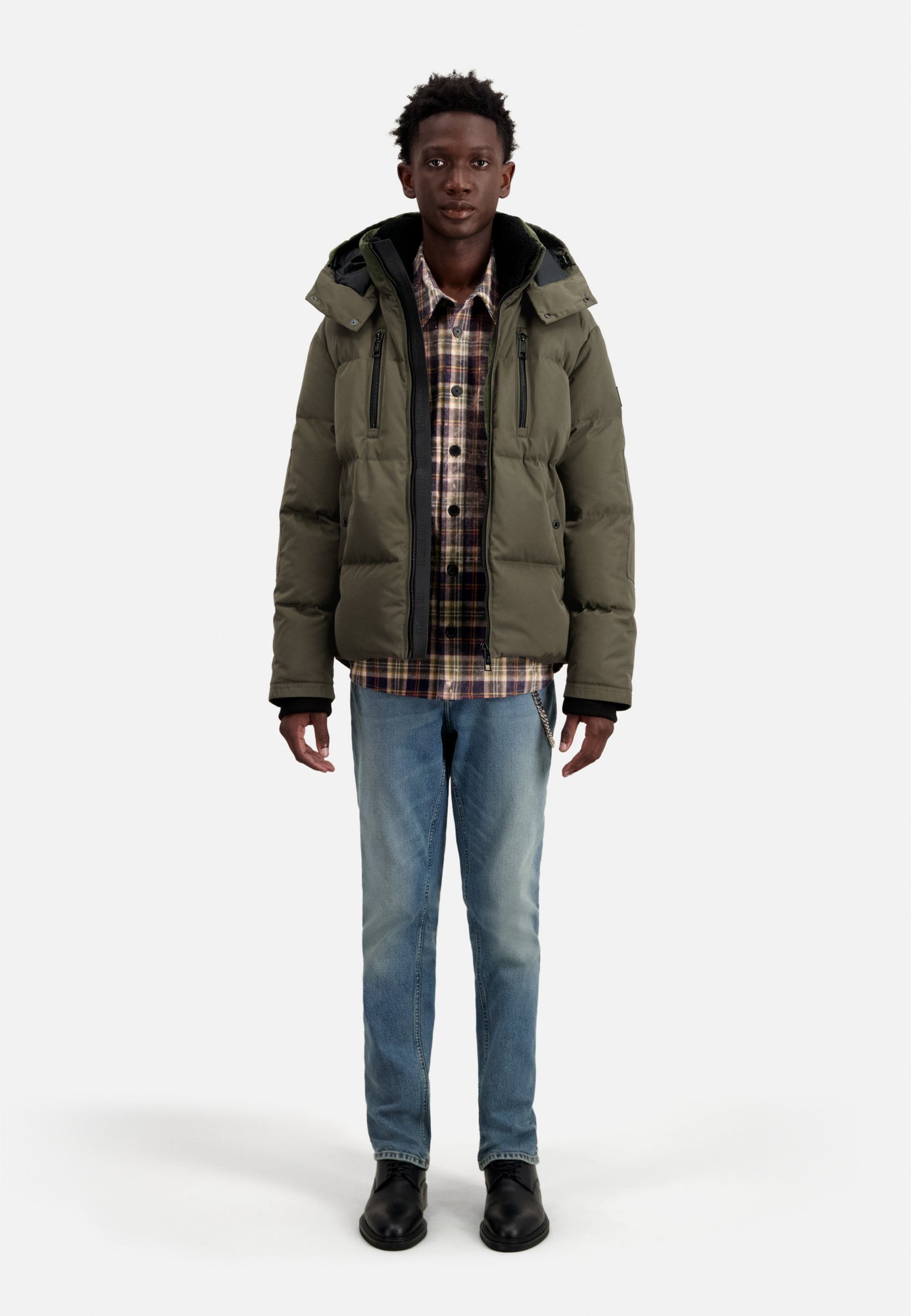 Hooded Puffer Jacket | Men | Khaki