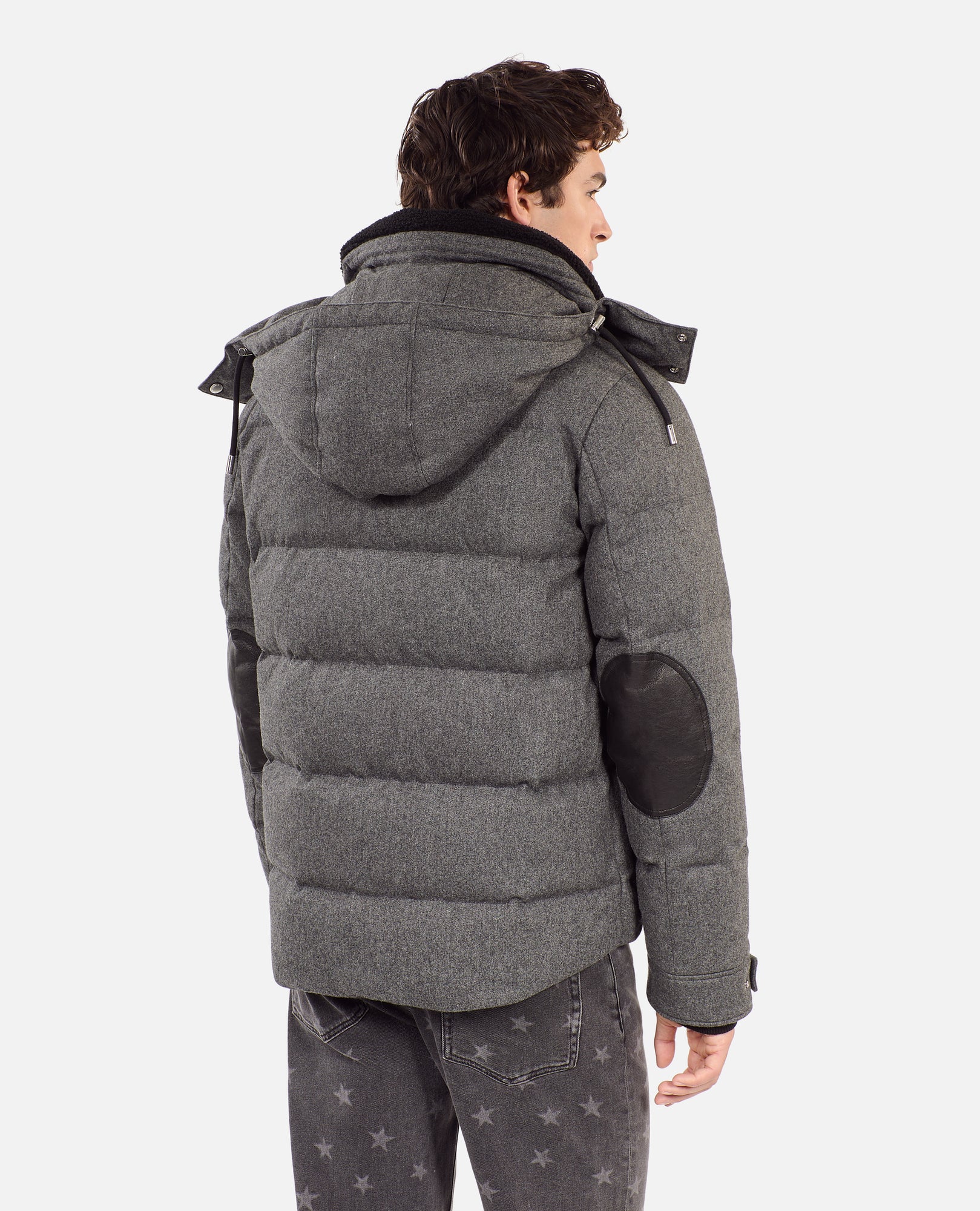 Grey Flannel Down Jacket | Men | Gris Clair