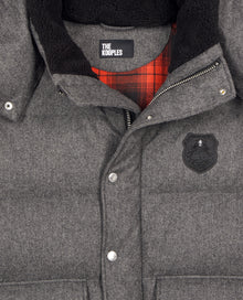 Grey Flannel Down Jacket | Men | Gris Clair