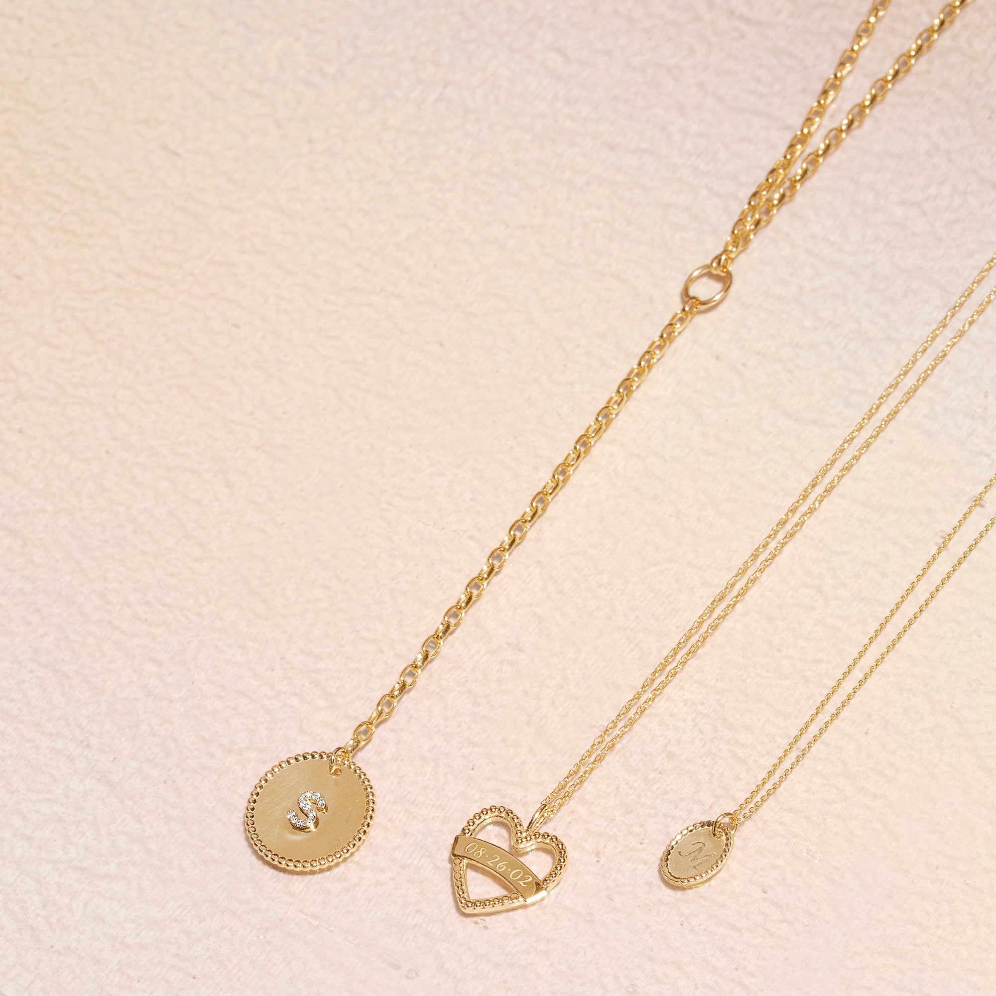 Heart On Your Sleeve Banner Necklace | 10K Solid Yellow Gold